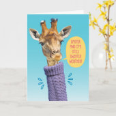 Giraffe-Sweater Wetter besser als Ostern Karte (Gelbe Blume)