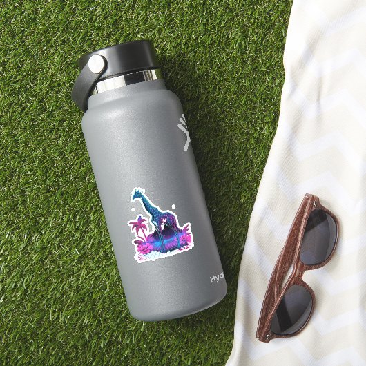 Giraffe Synthwave Vaporwave Art Aufkleber (HydroFlask Insitu)