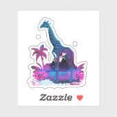 Giraffe Synthwave Vaporwave Art Aufkleber (Blatt)