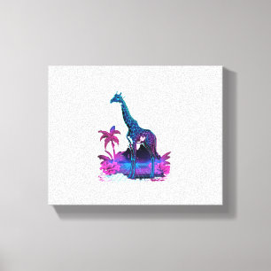 Giraffe Synthwave Vaporwave Art Leinwanddruck