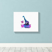 Giraffe Synthwave Vaporwave Art Leinwanddruck (Insitu (Holzboden))