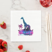 Giraffe Synthwave Vaporwave Art Serviette (Beispiel)