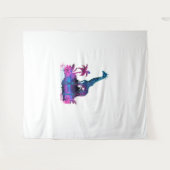 Giraffe Synthwave Vaporwave Art Wandteppich (Vorderseite (Horizontal))