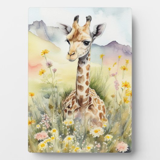 Giraffe Tabletop Plaque mit Easel Fotoplatte (Vorderseite)