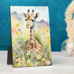 Giraffe Tabletop Plaque mit Easel Fotoplatte