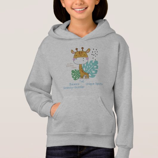 Giraffe - Tall Animal - Erziehende Kinder Hoodie (Vorderseite)