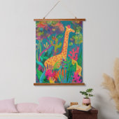 Giraffe Tapestry Wandteppich Mit Holzrahmen (Schlafzimmer)