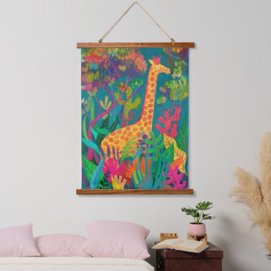 Giraffe Tapestry Wandteppich Mit Holzrahmen (Schlafzimmer)