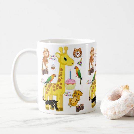 Giraffe Tasse Happy Birthday Tasse (Mit Donut)