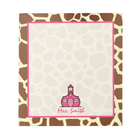 Giraffe Teacher Notepad Notizblock (Vorderseite)