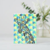 Giraffe Tessellation Muster Postkarte (Stehend Vorderseite)