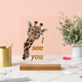 Giraffe.Text.Ich sehe dich Acrylschild (Hochzeit)
