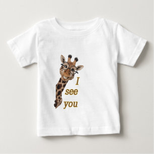 Giraffe.Text.Ich sehe dich Baby T-shirt