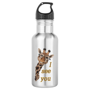 Giraffe.Text.Ich sehe dich Edelstahlflasche