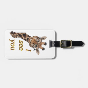 Giraffe.Text.Ich sehe dich Gepäckanhänger