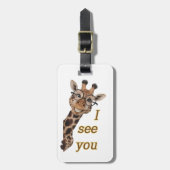 Giraffe.Text.Ich sehe dich Gepäckanhänger (Vorderseite vertikal)