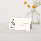 Giraffe Theme Escort Card Platzkarte Elfenbein (Rückseite)