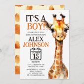 Giraffe Themed Safari Babydusche Einladung (Vorne/Hinten)