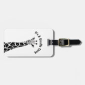 Giraffe Thing Schwarz-weiße graue digitale Kunst Gepäckanhänger (Vorderseite horizontal)