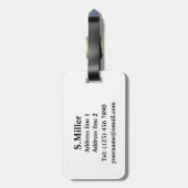 Giraffe Thing Schwarz-weiße graue digitale Kunst Gepäckanhänger (Rückseite vertikal)