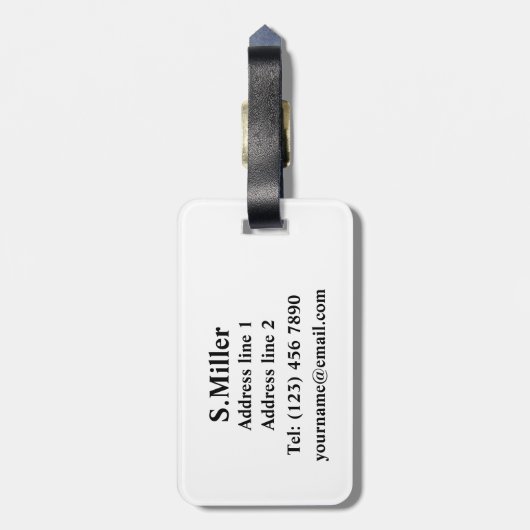 Giraffe Thing Schwarz-weiße graue digitale Kunst Gepäckanhänger (Rückseite vertikal)