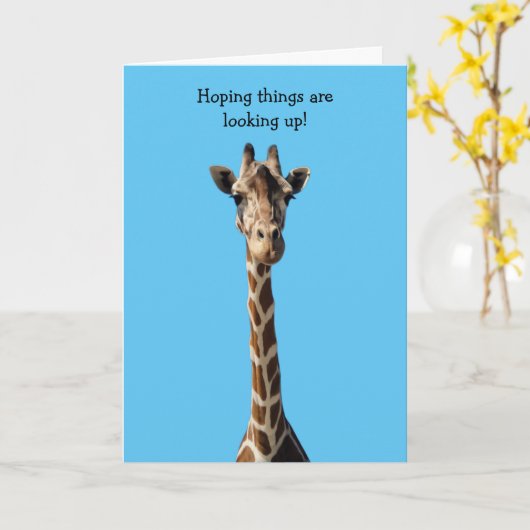 Giraffe Thinking Your Note Card Karte (Gelbe Blume)