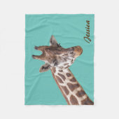 Giraffe Tier auf Aquamarine Personalisierte Bezeic Fleecedecke (Vorderseite)