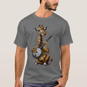 Giraffe Tier Bluegrass Banjo Spieler Junge T-Shirt