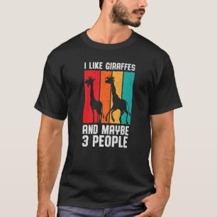 Giraffe Tier I like Giraffen und 3 Personen Intro T-Shirt
