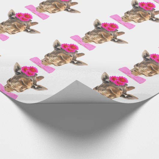 Giraffe Tier komisch niedliche Wasserfarbe Geschenkpapier (Ecke)