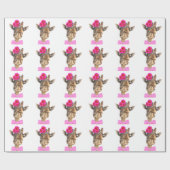 Giraffe Tier komisch niedliche Wasserfarbe Geschenkpapier (Flach)
