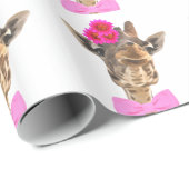 Giraffe Tier komisch niedliche Wasserfarbe Geschenkpapier (Rolleneckpunkt)