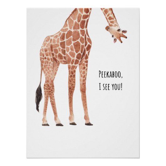 Giraffe Tier Natur Wildtier süßes Tier Poster (Vorderseite)