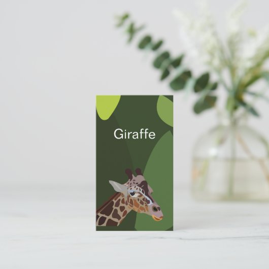 Giraffe Tierdarstellung Visitenkarte (Stehend Vorderseite)