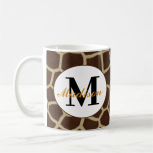 Giraffe Tierdruck personalisierte Kaffeetasse