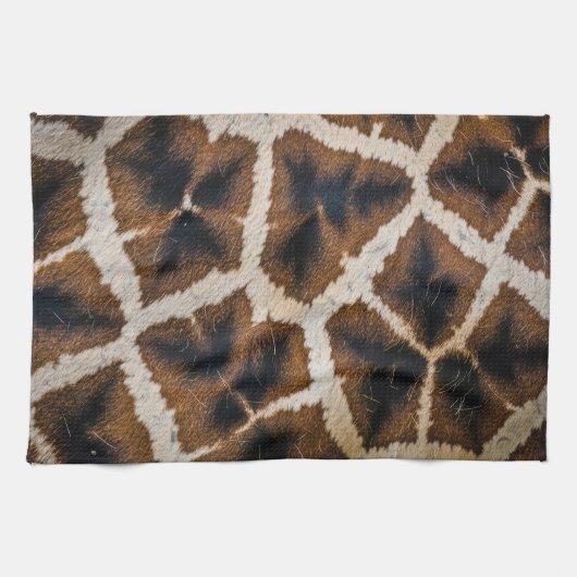 Giraffe Tierfell Haut Textur wild Leder Muster Geschirrtuch (Horizontal)