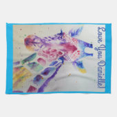 Giraffe tierische Liebe Sie Frauen Name Kunstteppi Geschirrtuch (Horizontal)