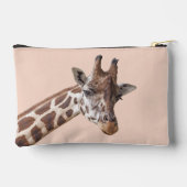 Giraffe Tierportrait Foto Personalisierter Name Zubehörtasche (Rückseite)