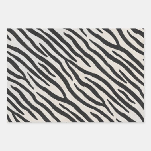 Giraffe Tiger & Zebra Fur Realistische Tierdrucke Geschenkpapier Set (Vorderseite 3)