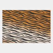 Giraffe Tiger & Zebra Fur Realistische Tierdrucke Geschenkpapier Set (Vorderseite 2)
