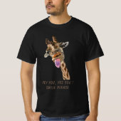 Giraffe Tongue Out and Playful Wink - Lächeln T-Shirt (Vorderseite)