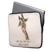 Giraffe Tongue Out Laptop Sleeve Geschenk Spaß (Vorderseite Links)