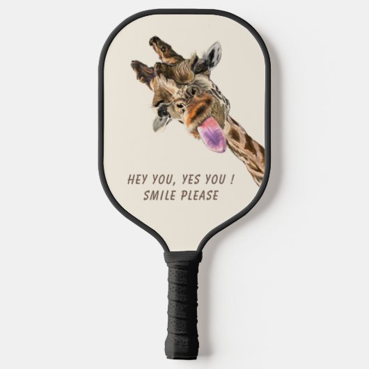Giraffe Tongue Out Playful Pickleball Paddle Läche (Rückseite)