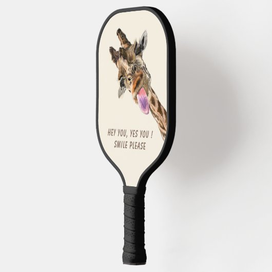 Giraffe Tongue Out Playful Pickleball Paddle Läche (Links)