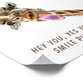 Giraffe Tongue Out Poster - Lächeln (Ecke)