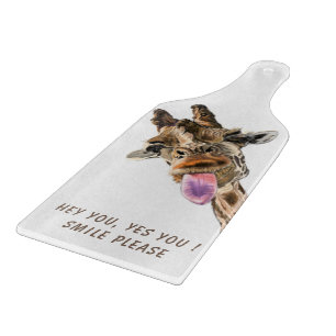 Giraffe Tongue Out Spielvolles Cutting Board Läche Schneidebrett
