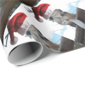 Giraffe-Tongue-Santa Geschenkpapier (Rolleneckpunkt)