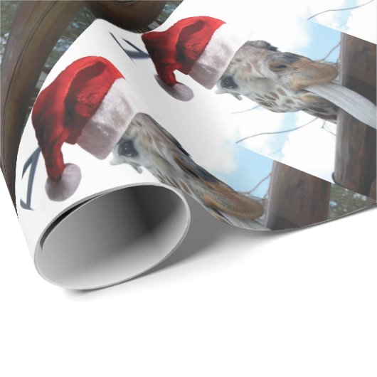 Giraffe-Tongue-Santa Geschenkpapier (Rolleneckpunkt)