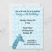 Giraffe Tower Birthday Einladung (Rückseite)