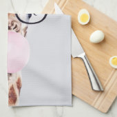 Giraffe Tragend Brillen Blasen Pink Bubble gum Geschirrtuch (Viertel Falte)